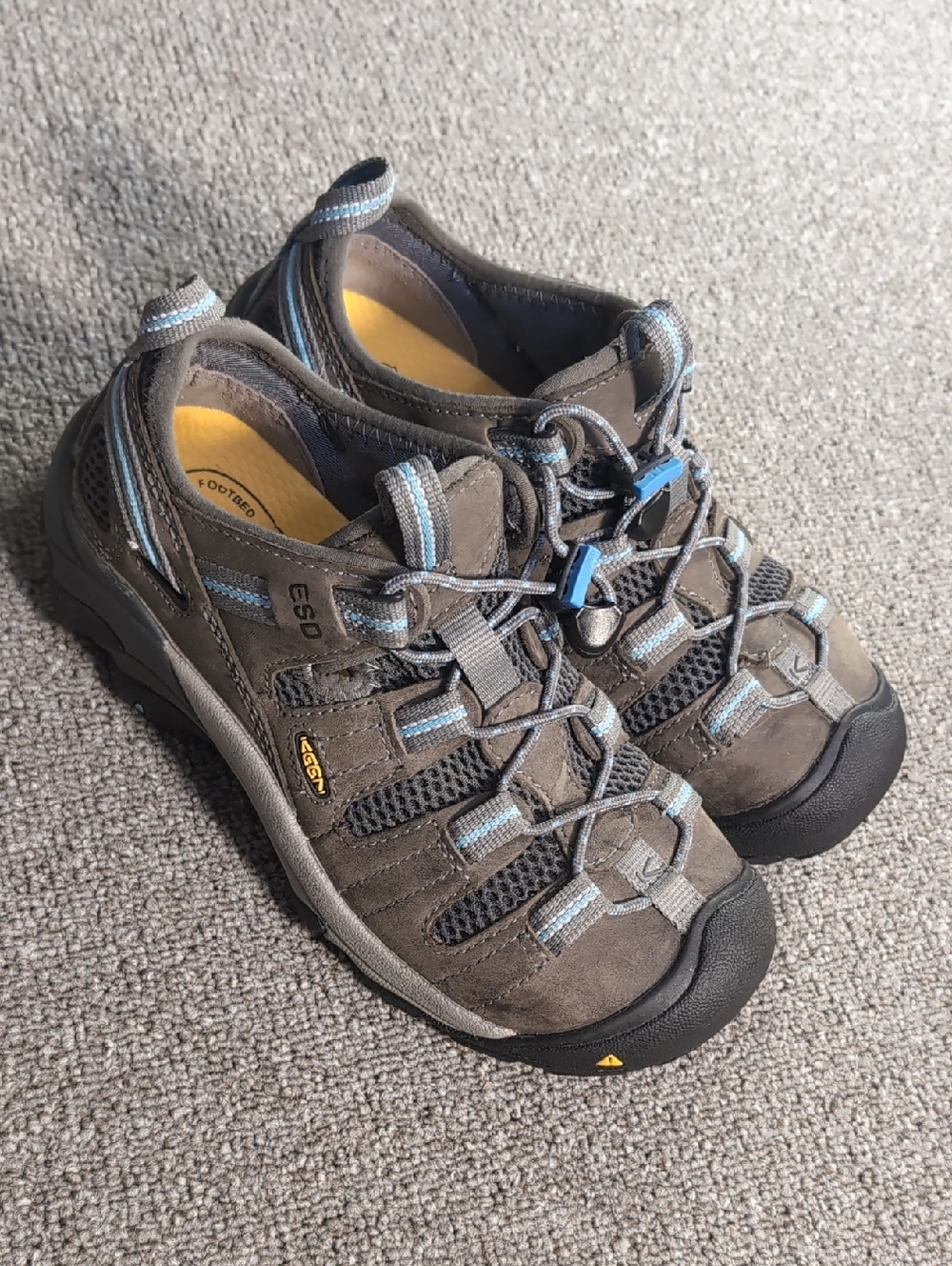 KEEN Utility Women's Flint II Steel Toe ESD Work Shoes Brown Leather Size 6.0